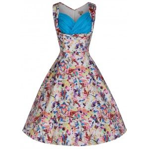 Lindy Bop kaleidoscope swing dress with POCKETS